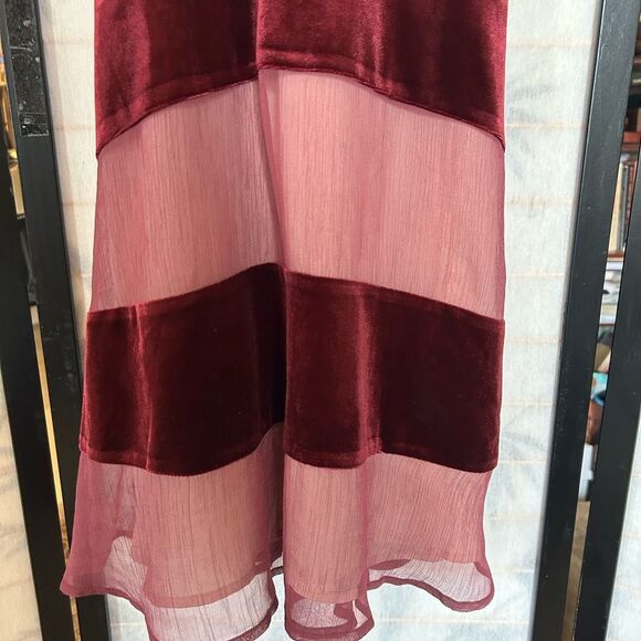 New Anthropologie Foxiedox Dante Velvet & Gauze Sheer Halter Dress - Picture 5 of 15